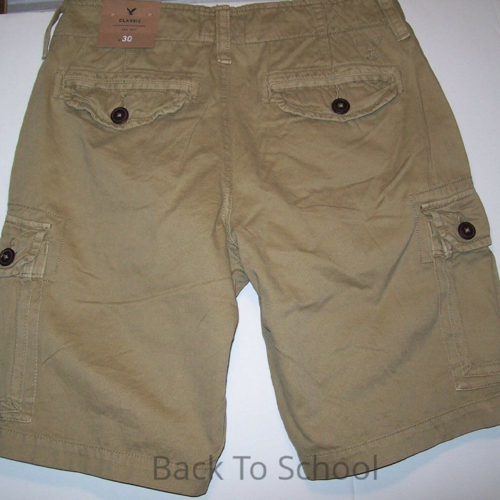 AE American Eagle Men KHAKI Classic Cargo Shorts - Picture 2 of 4